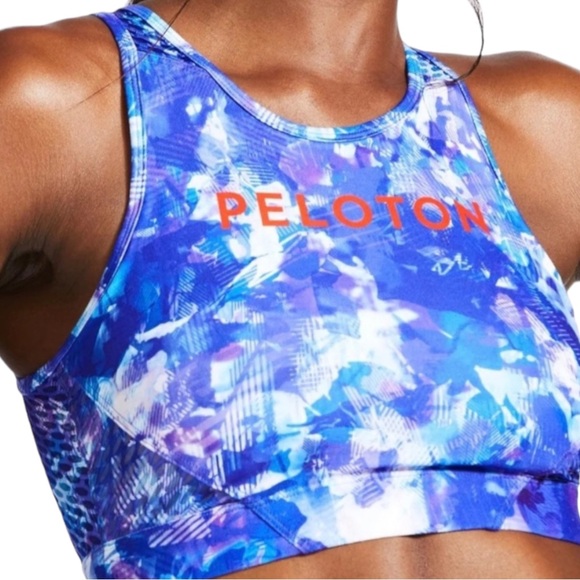 NEW Peloton x WITH Blue Moves High Neck Racerback Cutout Sports Bra Size Medium - Picture 2 of 15